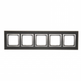 KONTAKT SIMON - Ramka 5-krotna Nature-Metal, INOX YIN, IP20/IP44* (*IP44-należy zastosować zestaw uszczelek DUN5) - DRN5/78
