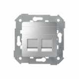 KONTAKT SIMON - Pokrywa 2x gniazdo RJ45, płaska z żaluzjami (moduł); aluminium - 82006-93