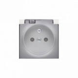 KONTAKT SIMON - Pokrywa gniazda pojedynczego - klapka transparentna IP44; aluminium - 82068KD-93