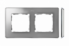 KONTAKT SIMON - Ramka 2-krotna, Detail SELECT-metal, ALUMINIUM / podstawa Chrom - 8201620-093