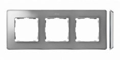 KONTAKT SIMON - Ramka 3-krotna, Detail SELECT-metal, ALUMINIUM / podstawa Chrom - 8201630-093