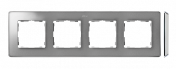 KONTAKT SIMON - Ramka 4-krotna, Detail SELECT-metal, ALUMINIUM / podstawa Chrom - 8201640-093