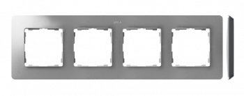 KONTAKT SIMON - Ramka 4-krotna, Detail ORIGINAL-air, ALUMINIUM / podstawa Czarna - 8200640-293