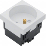 HAGER - GNIAZDO POJEDYNCZE Z UZIEMIENIEM 2P+Z BEZHALOGENOWE ZACISKI AUTOMATYCZNE 45X45MM 16A 250V BIAŁY TEHALIT GB-EG - EER1339010