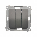 KONTAKT SIMON - Łącznik potrójny z podświetleniem LED (moduł) 10AX, 250V~, szybkozłącza; antracyt - DW31L.01/48