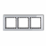 KARLIK - DECO Ramka uniwersalna 3-krotna - efekt szkła (ramka: szara; spód: grafitowy) - 15-11-DRS-3
