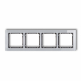 KARLIK - DECO Ramka uniwersalna 4-krotna - efekt szkła (ramka: szara; spód: grafitowy) - 15-11-DRS-4