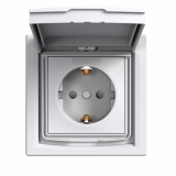 SCHNEIDER ELECTRIC - GNIAZDO POJEDYNCZE SCHUKO IP44 Z RAMKĄ BIAŁE ASFORA. - EPH3100321