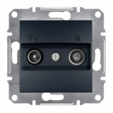 SCHNEIDER ELECTRIC - GNIAZDO RTV PRZELOTOWE (4DB) BEZ RAMKI ANTRACYT ASFORA. - EPH3300271