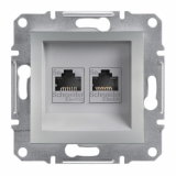 SCHNEIDER ELECTRIC - GNIAZDO KOMPUTEROWE PODWÓJNE 2XRJ45 KAT.5E UTP ALUMINIUM ASFORA - EPH4400161