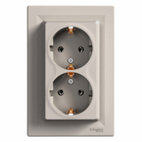 SCHNEIDER ELECTRIC - GNIAZDO PODWÓJNE SCHUKO BRĄZ ASFORA. - EPH9900169