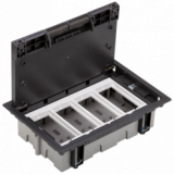 KONTAKT SIMON - Puszka podłogowa S500 4-modułowa, 8x K45, gł. 70mm; szary grafit - 52050004-038