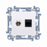 KONTAKT SIMON - GNIAZDO ANTENOWE POJEDYNCZE RJ45 TYP F KAT. 5E BIAŁY SIMON 10 - CASFRJ455.01/11