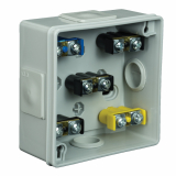 ELEKTROPLAST OPATÓWEK - PUSZKA N/T 86X86X40MM IP55 DEKIEL KLIK-KLAK Z ZACISKAMI POPIEL VP 001-53. - 61.106