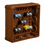 ELEKTROPLAST OPATÓWEK - PUSZKA N/T 118X118X46 IP55 Z ZACISKAMI DEKIEL NA 4 WKRĘTY BRĄZ VP 051-52. - 61.157