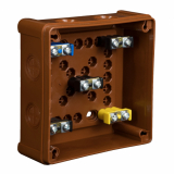 ELEKTROPLAST OPATÓWEK - PUSZKA N/T 118X118X46 IP55 Z ZACISKAMI DEKIEL NA 4 WKRĘTY BRĄZ VP 052-52. - 61.163