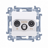 KONTAKT SIMON - Gniazdo antenowe R-TV-DATA (moduł). 1x wejście: 5-862 MHz; biały - CAD.01/11