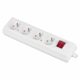 PLASTROL - GNIAZDO PRZENOŚNE WTYCZKOWE CZTEROKROTNE 16A 4x2p+Z Z WYŁĄCZNIKIEM 250V ROZBIERALNE BIAŁY - GN-470WS BIAŁY