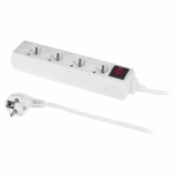 PLASTROL - PRZEDŁUŻACZ Z TRZYKROTNYM GNIAZDEM Z WYŁĄCZNIKIEM ECO; 4X2p+Z; 10A; 5m; BIAŁY - PS-470WS/5,0 E BIAŁY