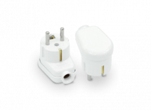 PLASTROL - WTYCZKA KĄTOWA ROZBIERALNA 16A 250V 2P+Z UNI-SCHUKO BIAŁY - WT-16U BIAŁY