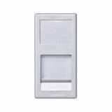 KONTAKT SIMON - Płytka K45/2, 1x RJ z osłoną; 22,5x45mm; uniwersalna; aluminium - KA76/8