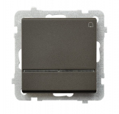 OSPEL - ŁĄCZNIK ZWIERNY DZWONEK Z PODŚWIETLENIEM NIEBIESKIM ZACISKI AUTOMATYCZNE 10AX 250V IP20 CZEKOLADOWY METAL SONATA - ŁP-6RS/m/40
