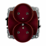KARLIK - TREND: Mechanizm gniazda podwójnego do ramki z uziemieniem 2x2P+Z brązowy - 4GPR-2z