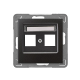 OSPEL - OBUDOWA GNIAZDA PODWÓJNEGO TYPU KEYSTONE ANTRACYT IMPRESJA. - GPK-2Y/p/50