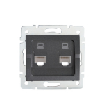 KANLUX - Gniazdo komputerowe podwójne niezależne (2x RJ45Cat 5e Jack) LOGI 02-1410-041 gr - 25287