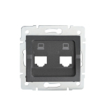KANLUX - ADAPTER GNIAZDO KOMPUTEROWE PODWÓJNE (RJ45 JACK) BEZ GNIAZDA GRAFIT LOGI. - 25939
