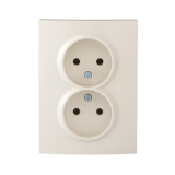 KANLUX - Gniazdo zasilające podwójne bez uziemienia, kompletne LOGI 02-1280-103 kr   - 25155
