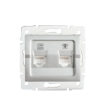 KANLUX - GNIAZDO KOMPUTEROWO-TELEFONICZNE, (RJ45 KAT. 6+RJ11) SREBRNY LOGI. - 25231