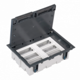 KONTAKT SIMON - Puszka podłogowa S500 6-modułowa, 12x K45, gł. 93mm; szary - 52050106-035