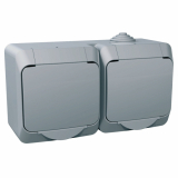 SCHNEIDER ELECTRIC - GNIAZDO PODWÓJNE SZARE IP44 CEDAR PLUS - WDE000622