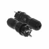 PLASTROL - WTYCZKA PROSTA 16A 250V 2P+Z UNI-SCHUKO IP54 CZARNY - WT-54 CZARNO-CZARNY EXTREM