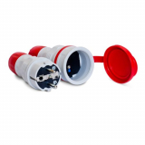 PLASTROL - ZESTAW INSTALACYJNY 16A GNIAZDO GN-54 + WTYCZKA WT-54 250V IP54 SZARY -CZERWONY EXTREM - ZWG-54 SZARO-CZERWONY EXTREM