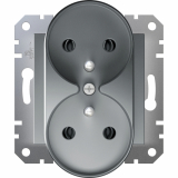 SCHNEIDER ELECTRIC - GNIAZDO 2x2P+PE do systemu ramkowego, stal - EPH9810262