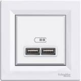 SCHNEIDER ELECTRIC - ŁADOWARKA USB 2.1A Z RAMKĄ BIAŁY ASFORA - EPH2700221