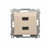 KONTAKT SIMON - Ładowarka 2 x USB (moduł), 2.1 A, 5V DC, 230V; kremowy - DC2USB.01/41
