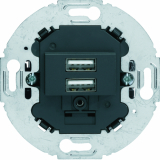 HAGER - Mechanizm gniazda USB ładowania do serii obrotowych, 3.0 A 230 V, antracyt, mat. - 260215