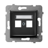OSPEL - OBUDOWA GNIAZDA PODWÓJNEGO TYPU KEYSTONE PROSTA CZARNY METALIK ARIA. - GPK-2U/p/33