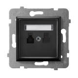 OSPEL - GNIAZDO TELEFONICZNE POJEDYNCZE CZARNY METALIK ARIA - GPT-1U/m/33