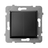 OSPEL - ŁĄCZNIK PODWÓJNY SCHODOWY ZACISKI AUTOMATYCZNE 10AX 250V IP20 CZARNY METALIK ARIA - ŁP-10U/m/33
