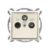 OSPEL - GNIAZDO RTV-SAT Z DWOMA WYJŚCIAMI SAT ECRU ARIA. - GPA-U2S/m/27
