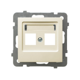 OSPEL - Obudowa gniazda podwójnego typu Keystone prosta ECRU AS. - GPK-2G/p/27