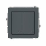 KARLIK - Mechanizm łącznika podwójnego schodowego grafitowy mat 28DWP-33 - 28DWP-33