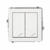 KARLIK - DECO; Mechanizm łącznika  podwójnego  schodowego  biały mat - 25DWP-33