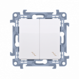 KONTAKT SIMON - Łącznik schodowy podwójny z podświetleniem LED (moduł) 10AX, 250V~, zaciski śrubowe; biały - CW6/2L.01/11