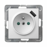 OSPEL - GNIAZDO POJEDYNCZE Z UZIEMIENIEM 2P+Z Z PRZESŁONAMI ZACISKI AUTOMATYCZNE Z ŁADOWARKĄ USB 16A/230 USB 5V/2.1A IP20 BIAŁY IMPRESJA - GP-1YZPUSB/m/00