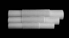 TTPLAST - ZCL-37 ZŁĄCZKA KOMP. PVC KARBOWANA ZCL-37 BIAŁA /50SZT/ - 10122